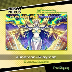 May include: A rectangular playmat featuring a central illustration of a golden-armoured figure with a crown and blue cape. The design includes a numbered life point tracker from 1 to 10 on both sides, vibrant yellow and blue light effects, and the text Neko Nexus.