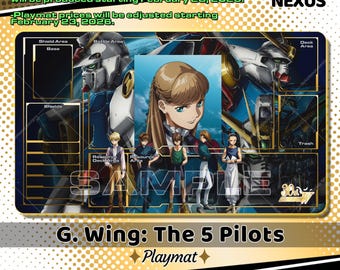 Tappetino da gioco - Mousepad - Gundam Wing: The 5 Pilots - GCG – 24" x 14" (600 x 350 x 2 mm)
