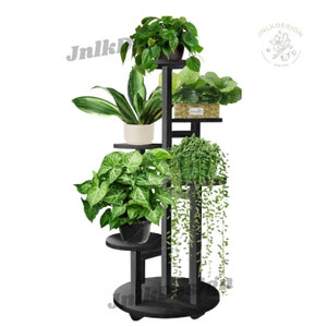 5 Tier Plant Stand For Indoor | Wooden Plant Shelf | Corner Display Rack | Multi Tier Planter | Pot Stand | Corner Plant Stand Shelf