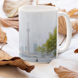 Toronto Skyline Mug / CN Tower Coffee Cup, Fall 2024 Photography Gift, Large Mug 15oz, Canadian Souvenir, Toronto Gift Idea