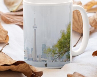 Toronto Skyline Coffee Mug: CN Tower Photo, Canadian Souvenir