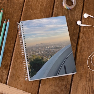 Los Angeles Cityscape Spiral Notebook - Ruled Line, Travel Journal, Note Pad, Writing Pad, Lined Diary, Traveler Gift