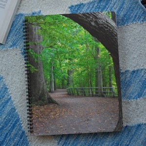 Notatnik spiralny Upstate NY Forest Trail - Scenic Fall Woods Ruled Line Journal - 6"x8" Niagara Gorge Trail Western NY Theme