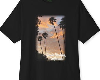 Santa Barbara Palm Trees T Shirt / California Sunset Tropical Tee Shirt (Unisex)
