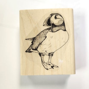 Tampon en caoutchouc P92 oiseau macareux dessiné à la main
