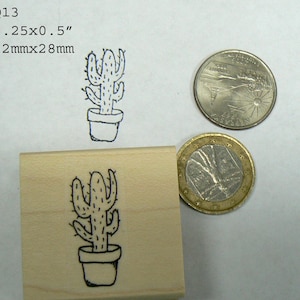 Sello de goma en miniatura con forma de cactus Q13