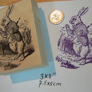 P3 Alice in wonderland&#39;s Rabbit Rubber Stamp