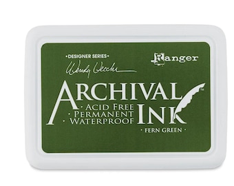 Almohadilla de tinta de archivo verde helecho de Ranger
