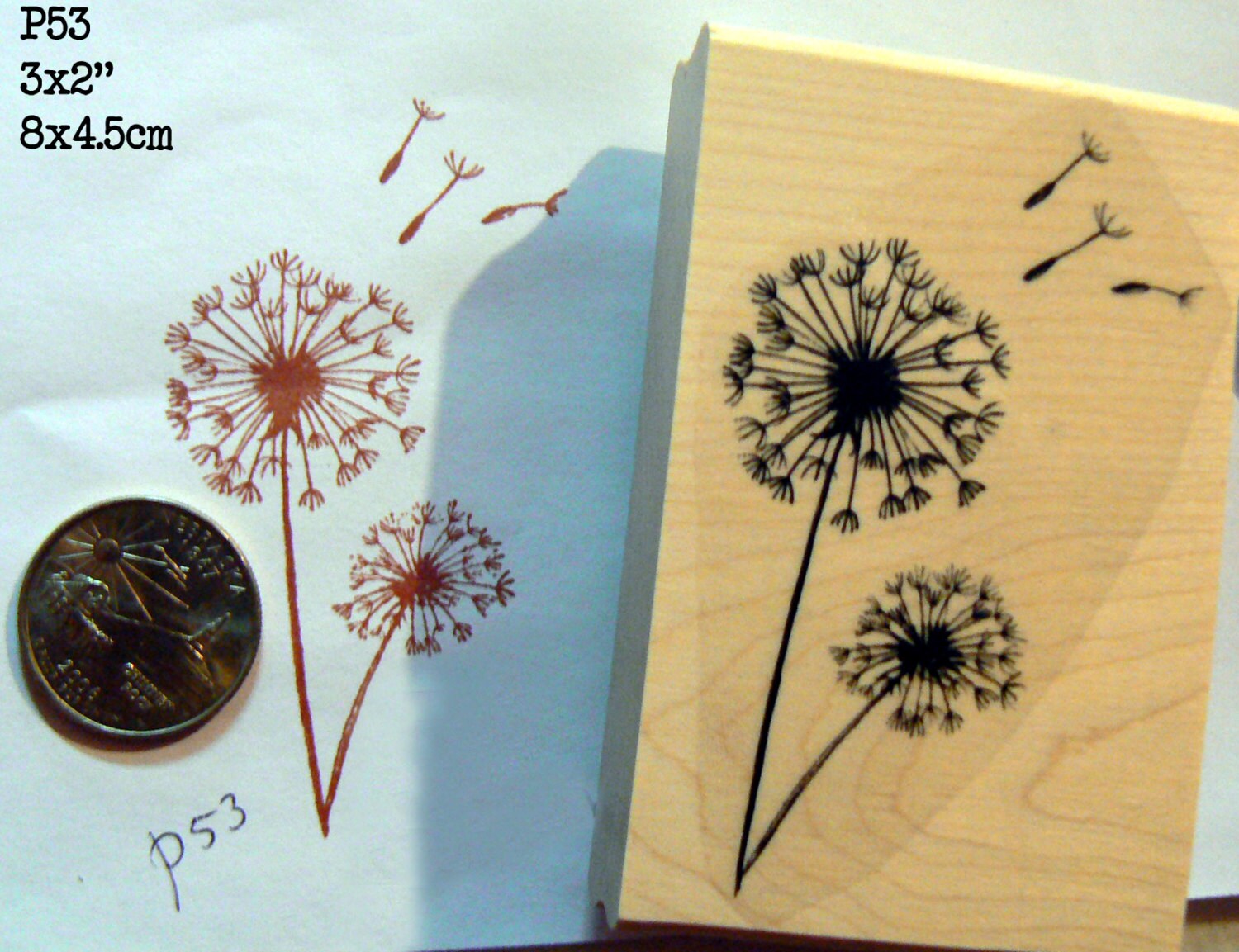 Dandelions Rubber Stamp P53 Etsy
