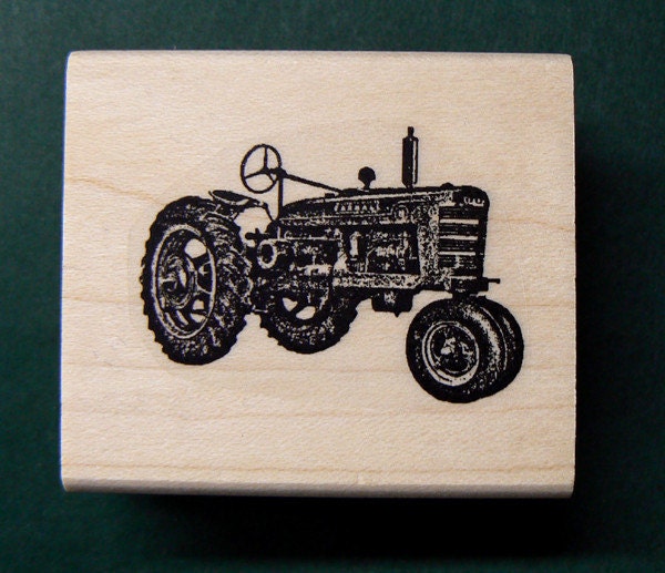 Farm tractor rubber stamp WM P14 Etsy