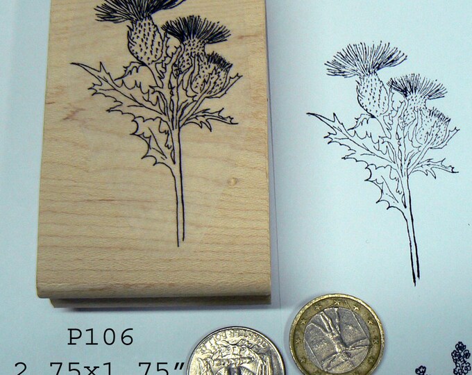 Thistle, Queen Anne's Lace and Daisy Flower Rubber Stamp SET, Fall Wildflower Rubber Stamps by