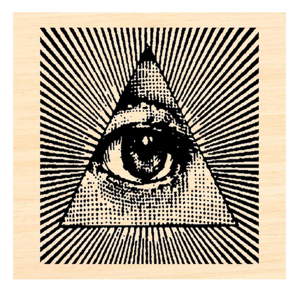 P123 Eye in Triangle rubber stamp