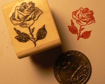P24 Rose miniature rubber stamp miniature