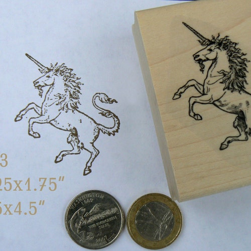 Unicorn Wood Mounted Rubber Stamp 5886 Etsy