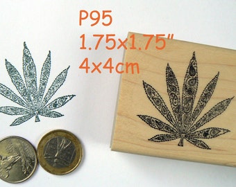 Marijuana art rubber stamp P95