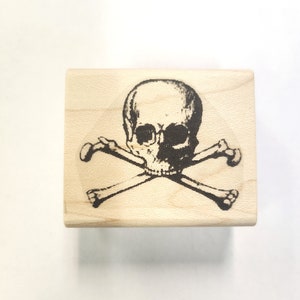 Sello de goma con calavera y huesos cruzados WM P6