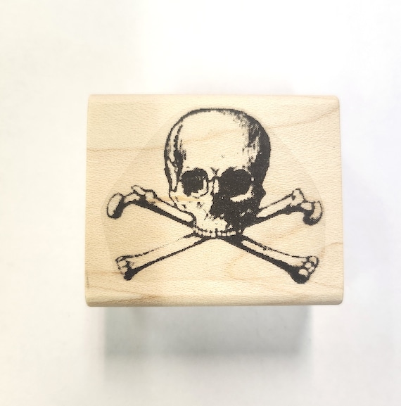 Skull and Cross Bones Rubber Stamp WM P6 - Etsy