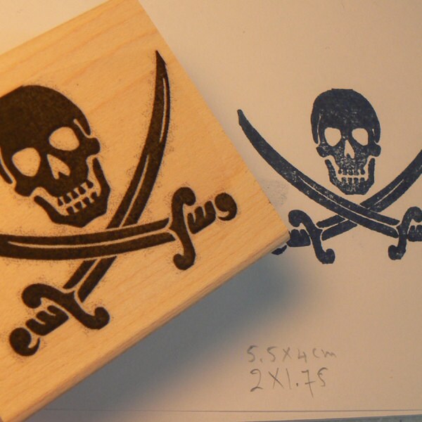 Pirate Rubber Stamp Etsy