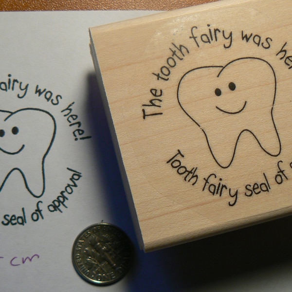 Tooth Fairy Rubber Stamp Set : Dentist Inspired Hand Carved Stamps