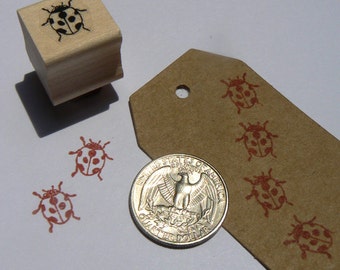 Miniature ladybug rubber stamp WM P24