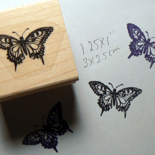 Small Butterfly Rubber Stamp WM P15 Etsy