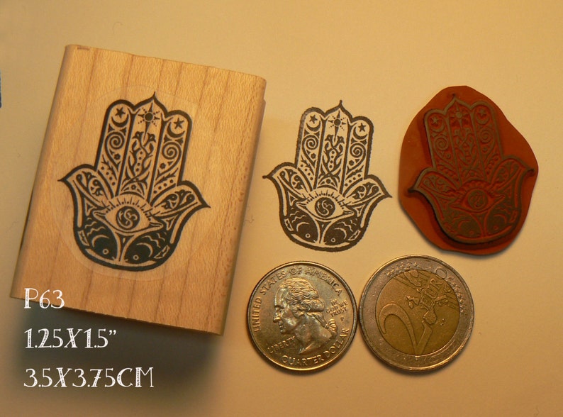 P63 Hand Hamsa rubber stamp