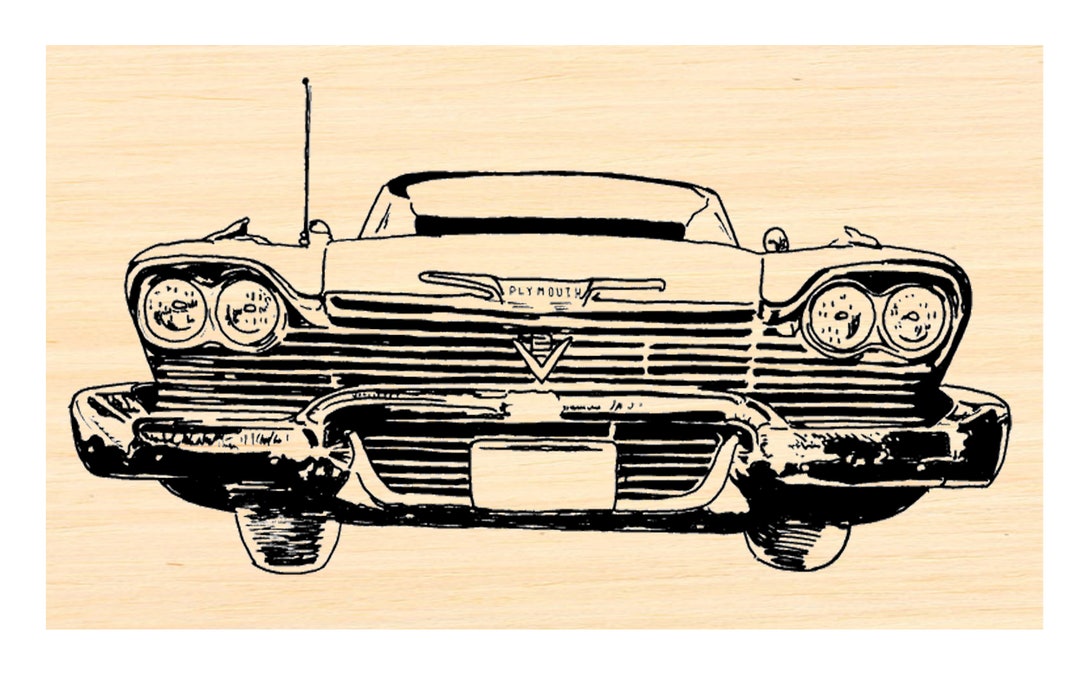 P124 Vintage Chrysler Classic Car Rubber Stamp Etsy