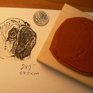 pug dog rubber stamp P7 image 2