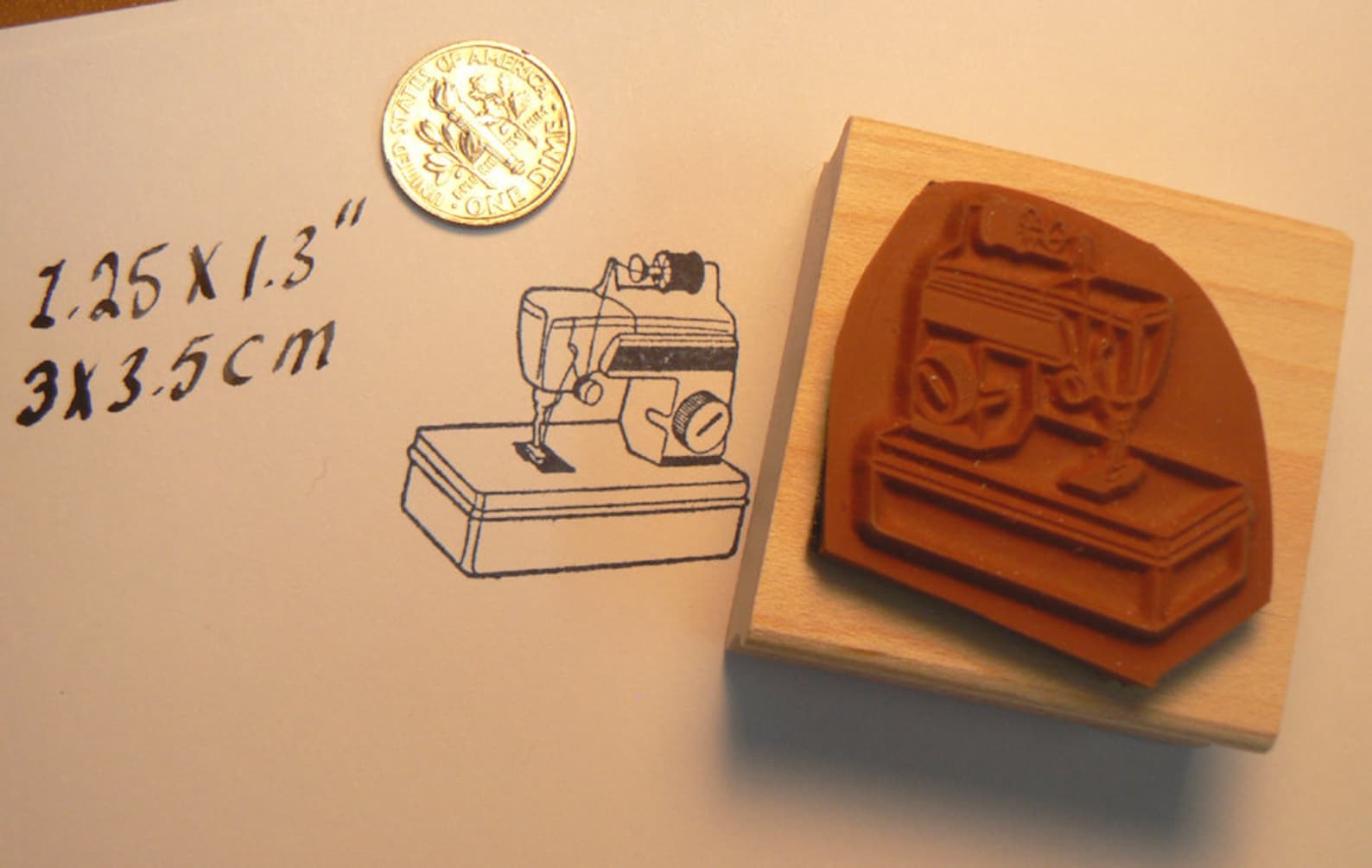 Little Toy Sewing Machine Rubber Stamp Wood Mounted P22 Etsy