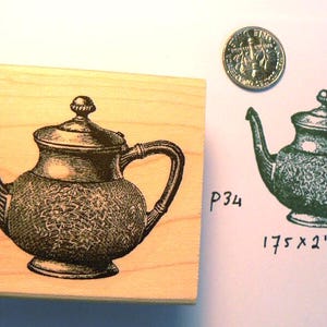 Rubberstempel theepot P34