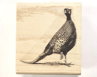 P132 Pheasant Bird rubber stamp