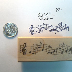 P21 musical notes rubber stamp WM image 1
