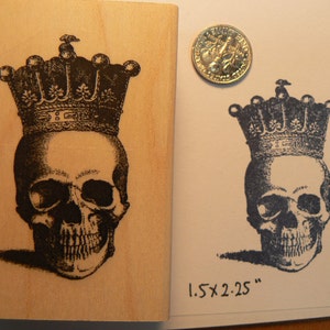 Skull with crown rubber stamp WM p35 image 1