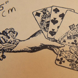 Viktorianische Stil Hand hält Spielkarten P13 Stempel