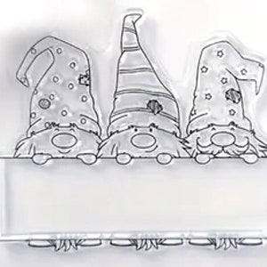 Marcador de libros transparente Gnomos Sellos de goma 4x4" Sin montar