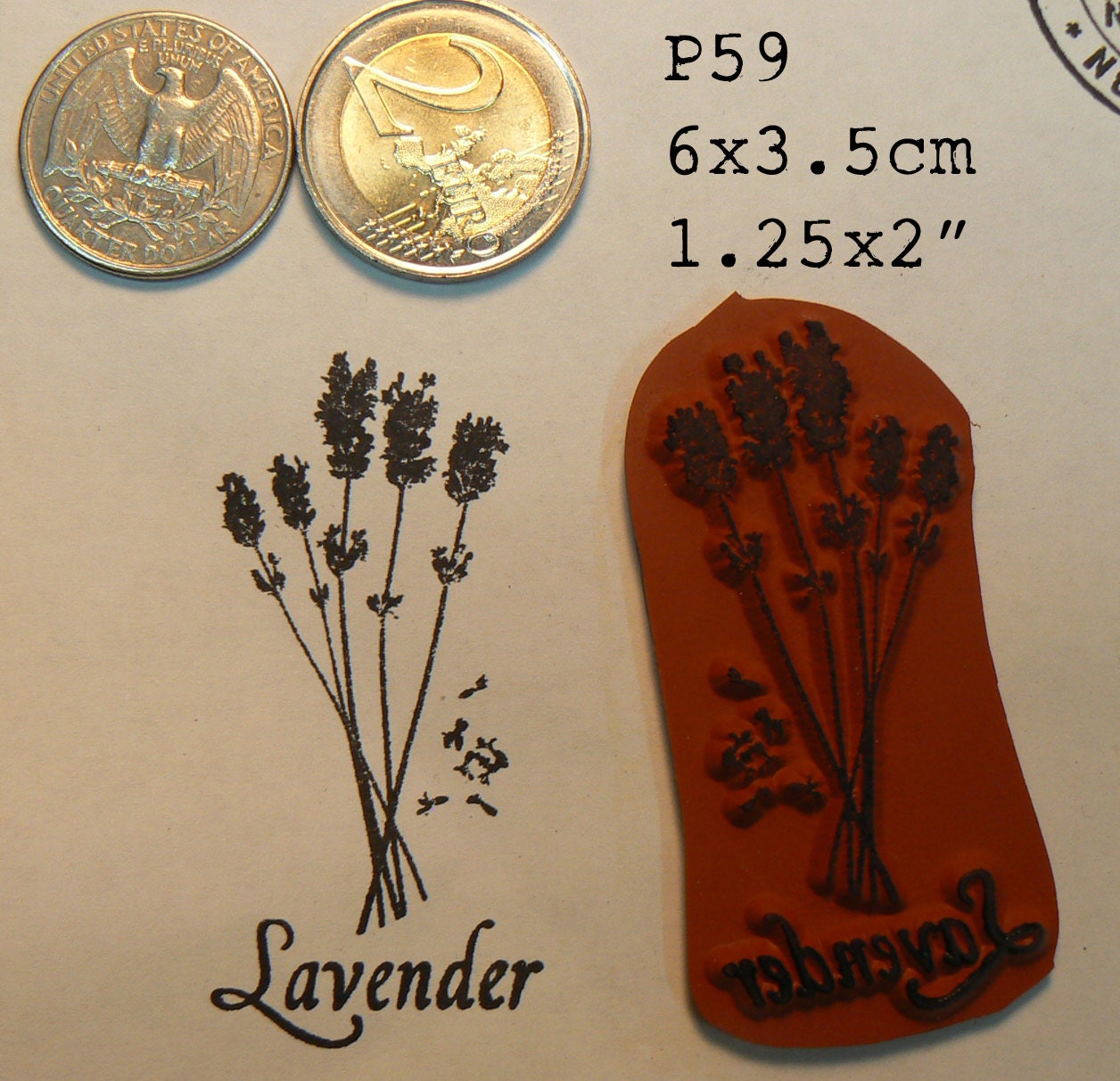 P59 Lavender Rubber Stamp Etsy