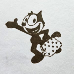 Félix el gato con bolsa - sello de goma