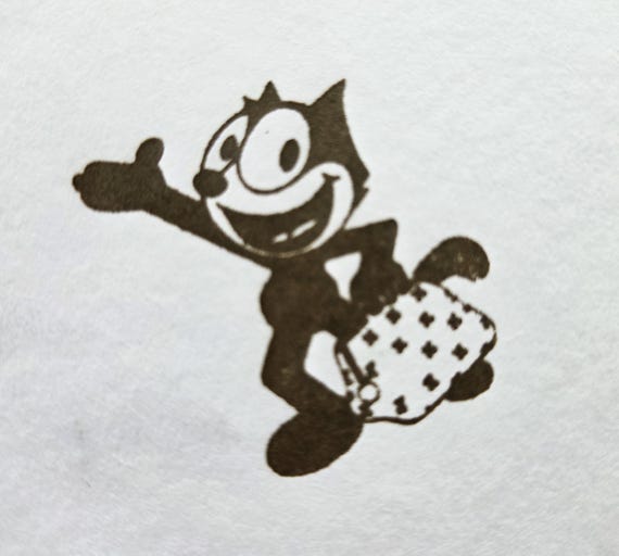 Felix the Cat With Bag- Rubber Stamp - Etsy