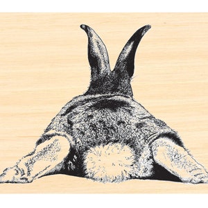 P126 Bunny Butt Rubber Stamp- larger