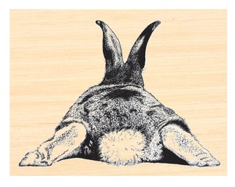 P126 Bunny Butt Rubber Stamp- larger
