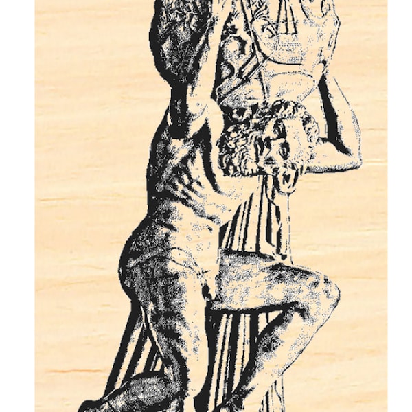 P128 Atlas holding the world- rubber stamp