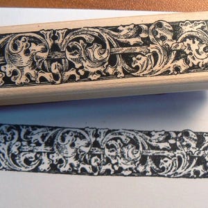 Vintage Victorian Border rubber stamp antique style P11