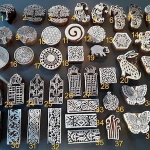 Indian Rosewood carved stamps - Pick a style!