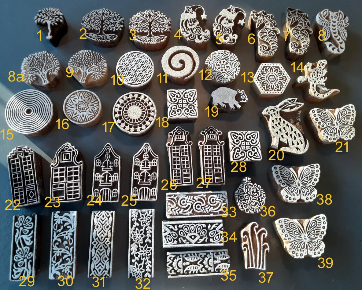 Hand carved Wood Stamps for Block Print or Decoration – Noomaad