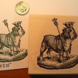 Royal bulldog rubber stamp Wood Mounted P34