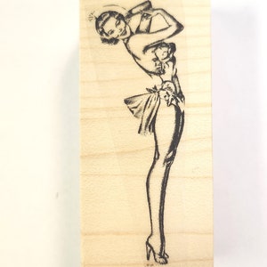 Vintage Pin up girl rubber stamp WM P37