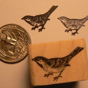 P24 Timbro in gomma in miniatura con uccello passero