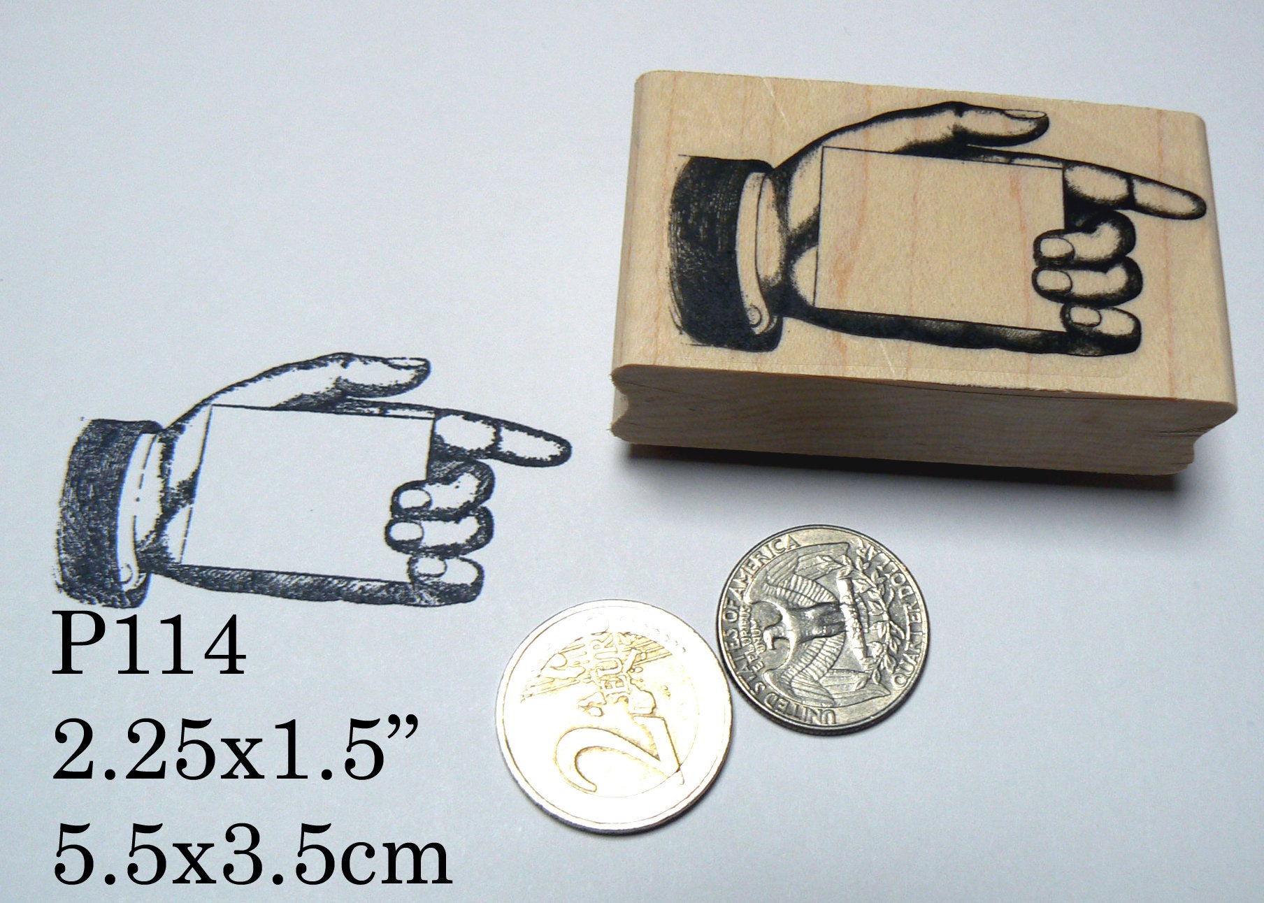 P114 Hand holding a blank business card