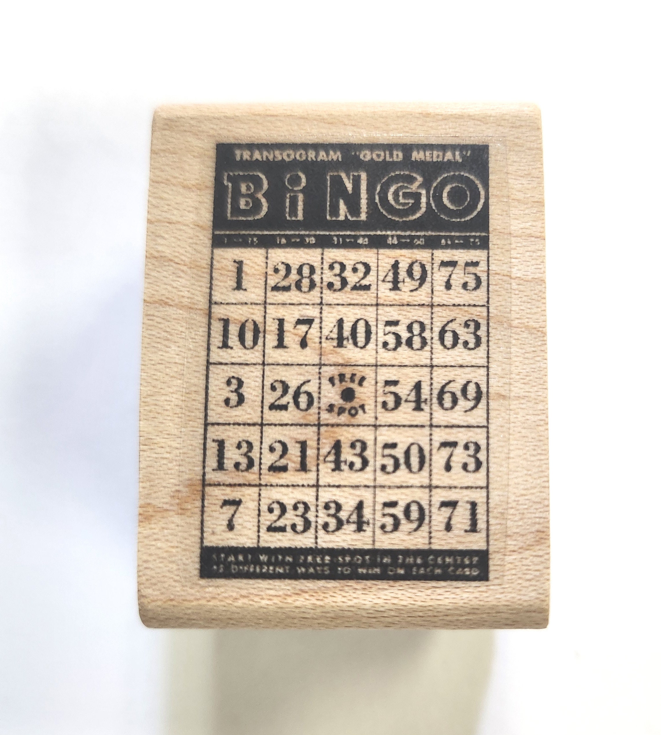 P123 Bingo Card Rubber Stamp - Etsy