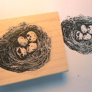 rubberen stempel vogelnest WM P6